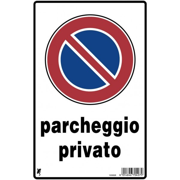 Cartello plastica cm 30x20 divieto di sosta parche
