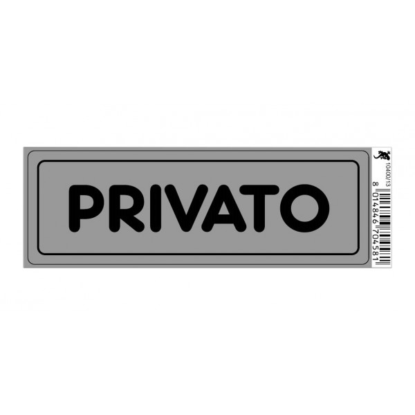 Targhetta adesiva cm 15x5 privato