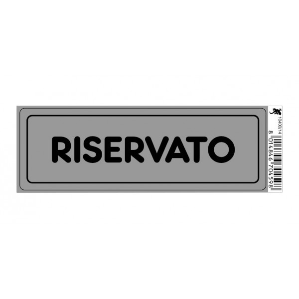 Targhetta adesiva cm 15x5 riservato