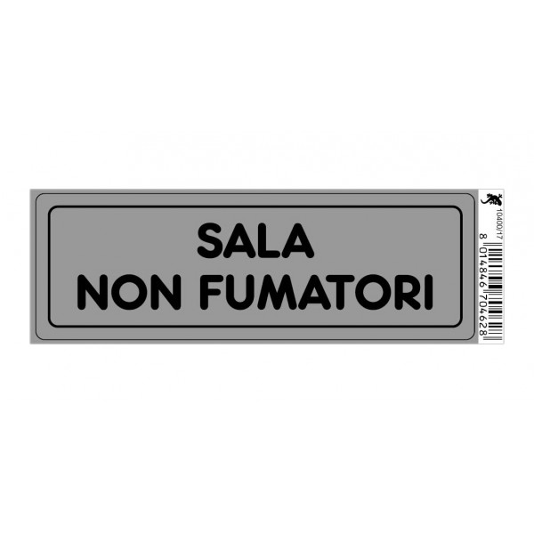 Targhetta adesiva cm 15x5 sala non fumatori