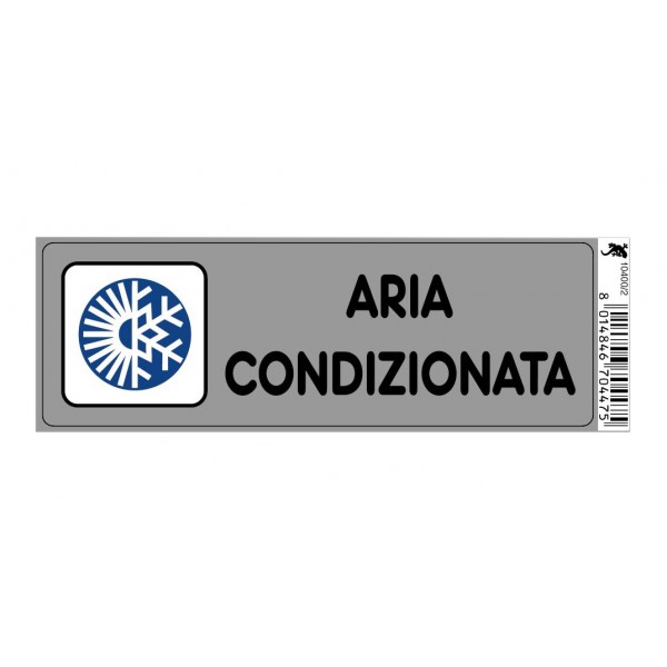 Targhetta adesiva cm 15x5 aria condizionata