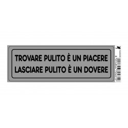 Targhetta ad. 15x5 trovare pulito è un piacere