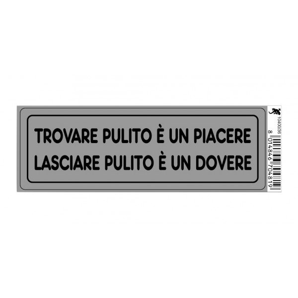 Targhetta ad. 15x5 trovare pulito è un piacere