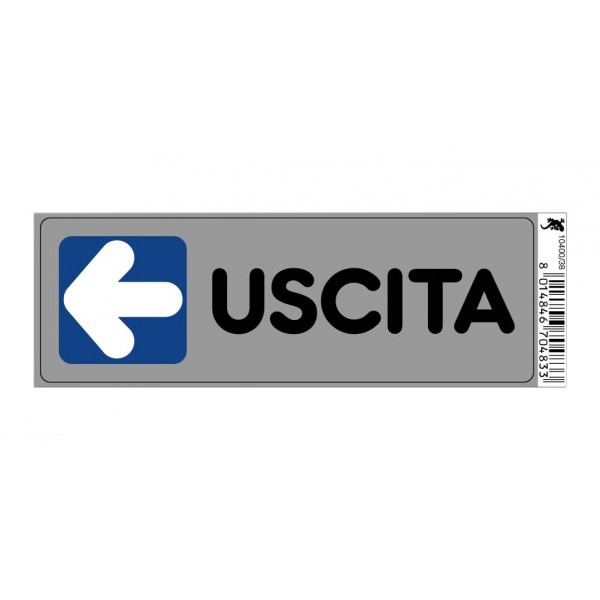Targhetta adesiva cm 15x5 uscita  (a sinistra)
