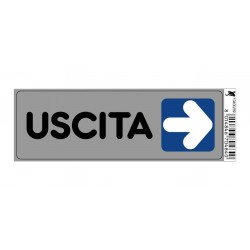 Targhetta adesiva cm 15x5 uscita (a destra)