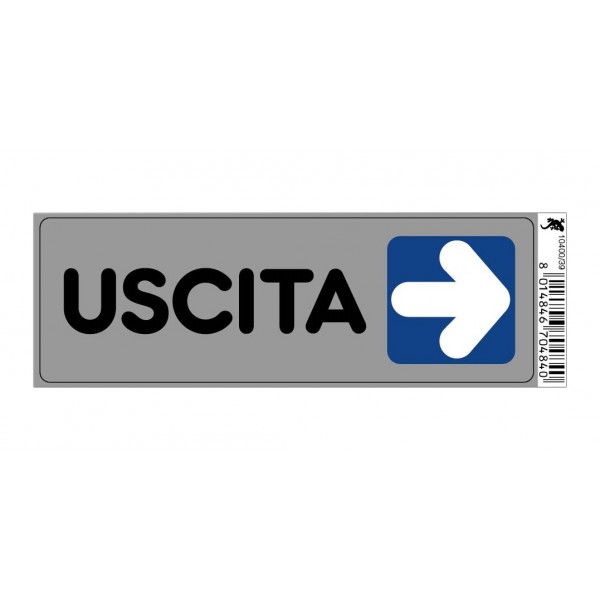 Targhetta adesiva cm 15x5 uscita (a destra)