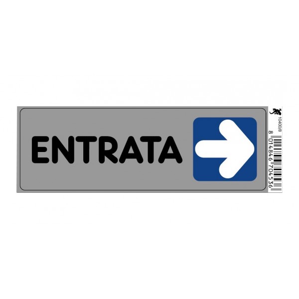 Targhetta adesiva cm 15x5 entrata (a destra)