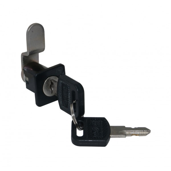Serratura cassetto 13x19 mm nera c/leva zancata