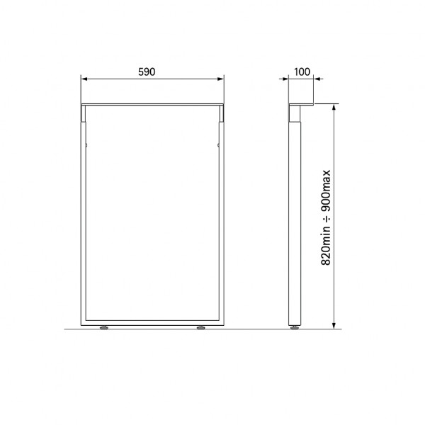 Gamba danese serie BS1 altezza regolabile 820/900 cm cromato lucido