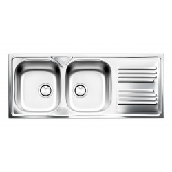 Lavello cucina 2 vasche con gocciolatoio a destra inox...