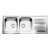 Lavello cucina 2 vasche con gocciolatoio a destra inox Apell Atmosfera 116x50 cm