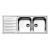 Lavello cucina 2 vasche con gocciolatoio sinistro in acciaio inox apell melodia 116x50 cm