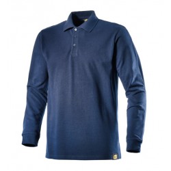 Polo atlantis ii man. lunga blu classico tg. l