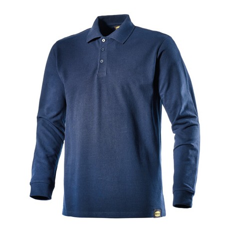 Polo atlantis ii man. lunga blu classico tg. l