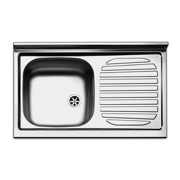 Lavello cucina 1 vasca con gocciolatoio a destra acciaio inox Apell Pisa 80x50cm 