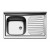 Lavello cucina 1 vasca con gocciolatoio a destra acciaio inox Apell Pisa 80x50cm 
