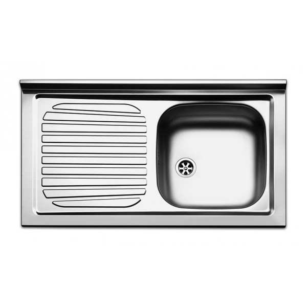 Lavello cucina 1 vasca con gocciolatoio a sinistra inox Apell Pisa 90 x 50 cm