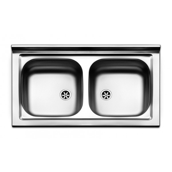 Lavello cucina 2 vasche in acciaio inox Apell Pisa 90x50 cm prelucidato