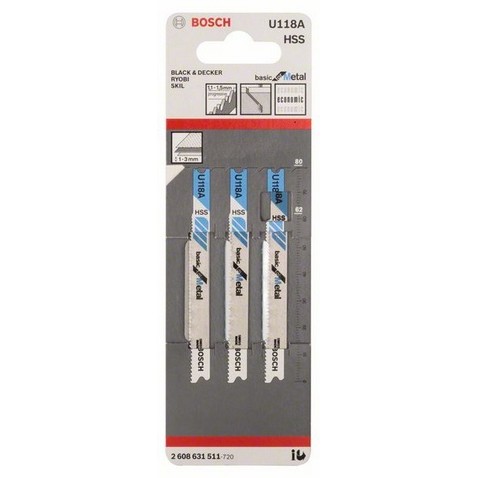 Set lame u 118 a seghetti l. 80 mm metallo (3 pz)