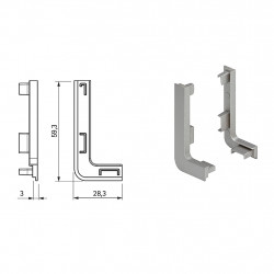 Set terminali esterni sottotop pvc grigio (2 pz)