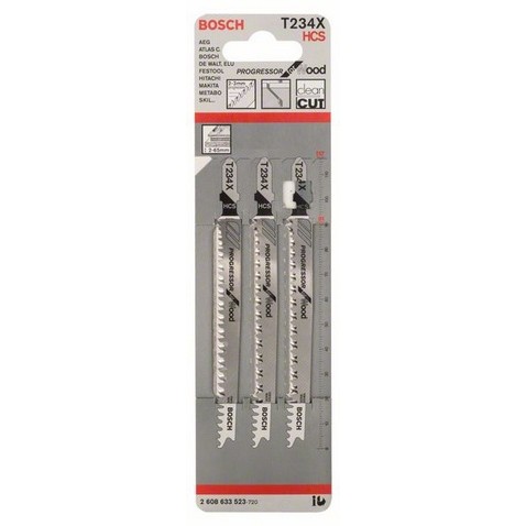 Set lame t 234 x seghetti l. 117 mm legno (3 pz)