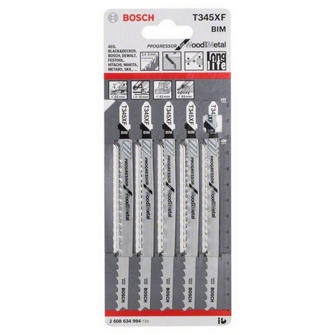 Set lame t 345 xf seghetti l. 132 mm univ. (5 pz)