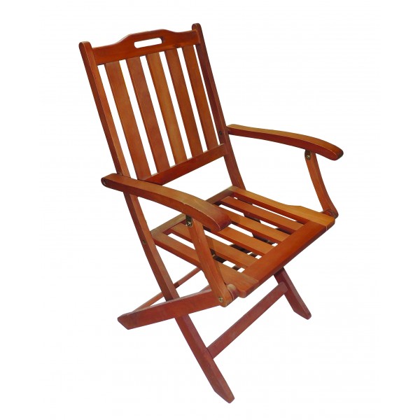 Sedia nizza con braccioli 56x60,6x97cm teak effetto ciliegio