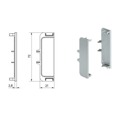 Set terminali interni c per gole cromo (2 pz)
