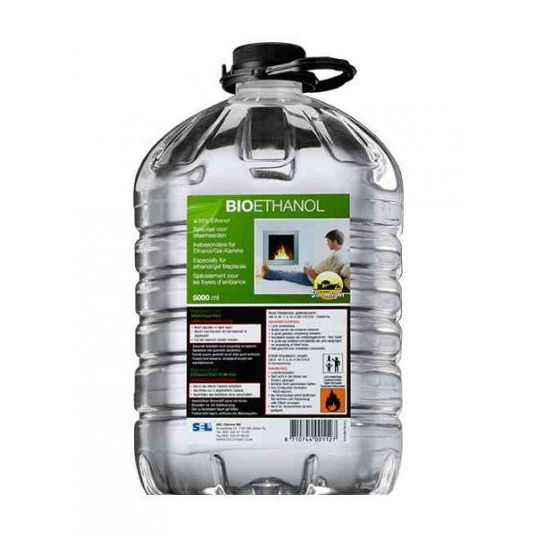 Bioetanolo naturale inodore 5 litri biologico farm light 95% per camino e stufe