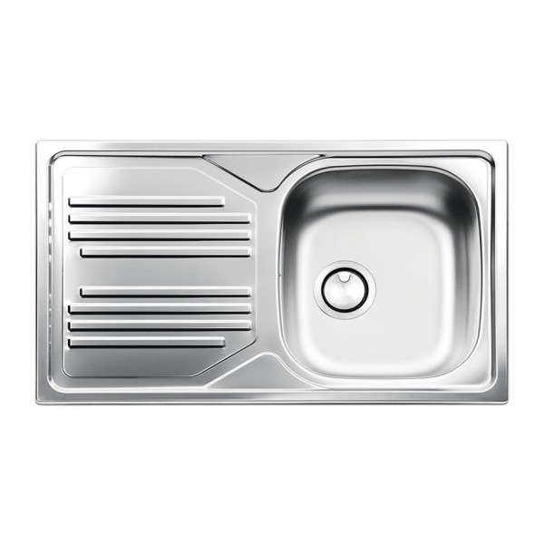 Lavello 1vasca con gocciolatoio a sinistra acciaio inox Apell Atmosfera 86x50cm