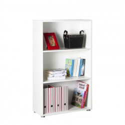 Libreria a terra 3 ripiani bianca 70 x 29,8 x 119 cm
