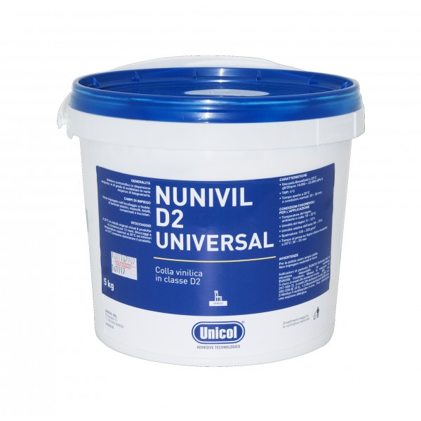 Nunivil adesivo vinilico univers. d2 bianco (5 kg)