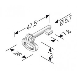 Chiave snodata patent lunga 47,5 mm nichelata