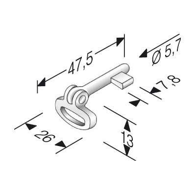 Chiave snodata patent lunga 47,5 mm nichelata