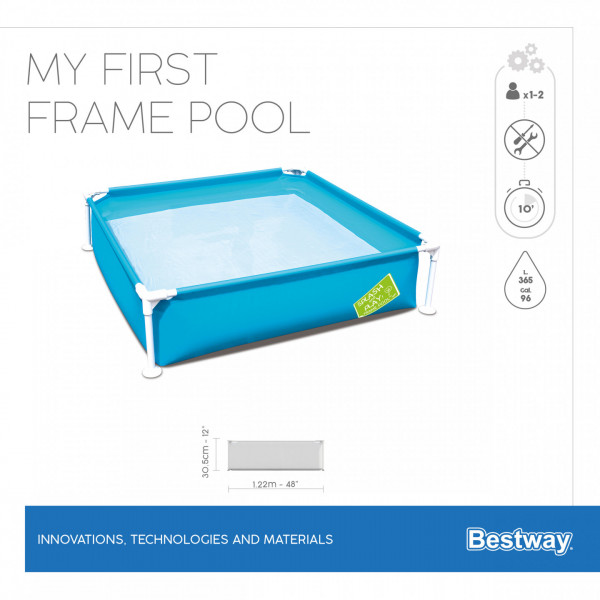 Piscina per bambini Bestway 56217 Steel Pro Frame 122x122x30,5 cm