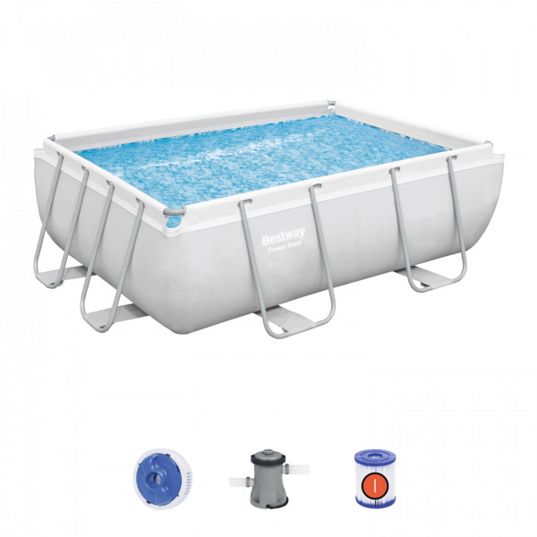 Piscina fuori terra rettangolare Bestway 56629 Power Steel Frame 282x196x84 cm