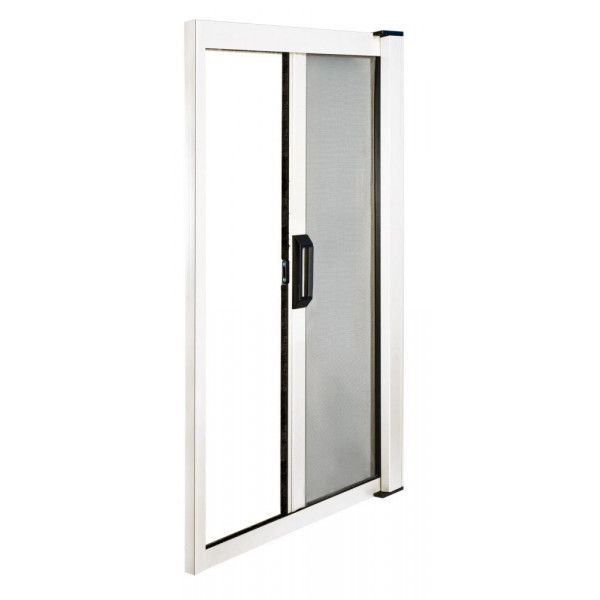 Zanzariera a rullo in alluminio 120x250cm per porta orizzontale bianca