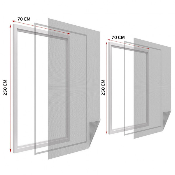 Zanzariera per finestra 140x250cm con autoadesivo bianca