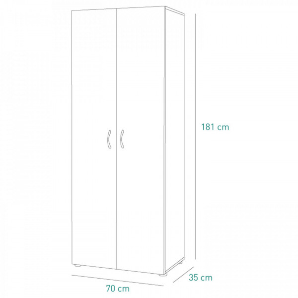 Armadio ufficio multiuso 7 ripiani 69x36x181 cm colore rovere