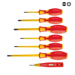 Cacciaviti isolati tg. 3-5,5 mm ph 0-2 mm (7 pz)