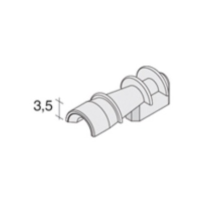 Tappo per cremagliera r 3,5 mm plastica nickel sat