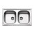 Lavello cucina 2 vasche in acciaio inox apell oceano 79x50 cm
