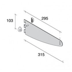 Supporto tubo per crem. 315x103 all. arg. satinato