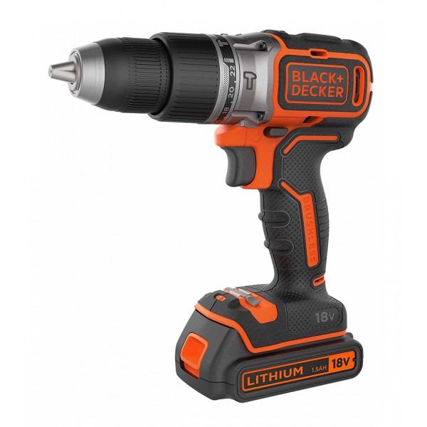 Trapano avvitatore con percussione 1,5 ah - 18v brushless bl188k-qw black+decker