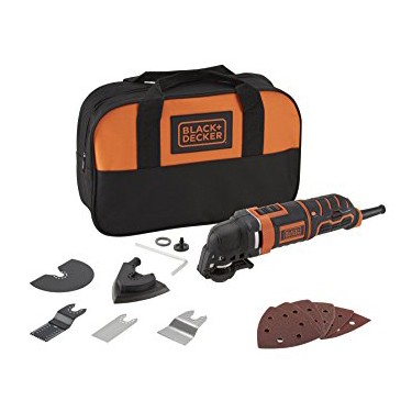 Utensile multifunzione 300w black &amp; decker mt300sa2-qs + valigetta + kit 12 pezzi