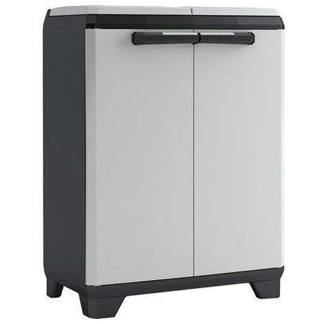 Armadio basso in resina per raccolta differenziata split 68x39x92 cm kis grigio