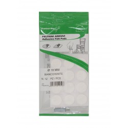 Feltrini tondi d. 18 mm sp. 3,5 mm bianco (12 pz)