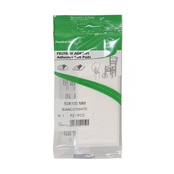 Feltrino rettan. 50x100 mm sp 3,5 mm bianco (1 pz)