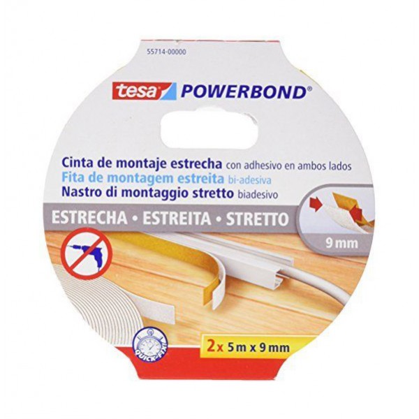 Biadesivo powerbond slim - 2 pezzi da 5mx9mm 5x9