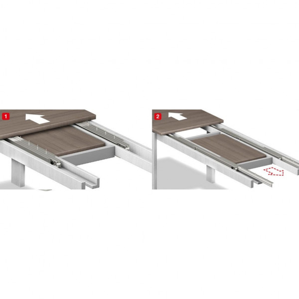 Guide ad estensione centrale Onge Alutech 9900 1200-2640 mm con apertura simultanea